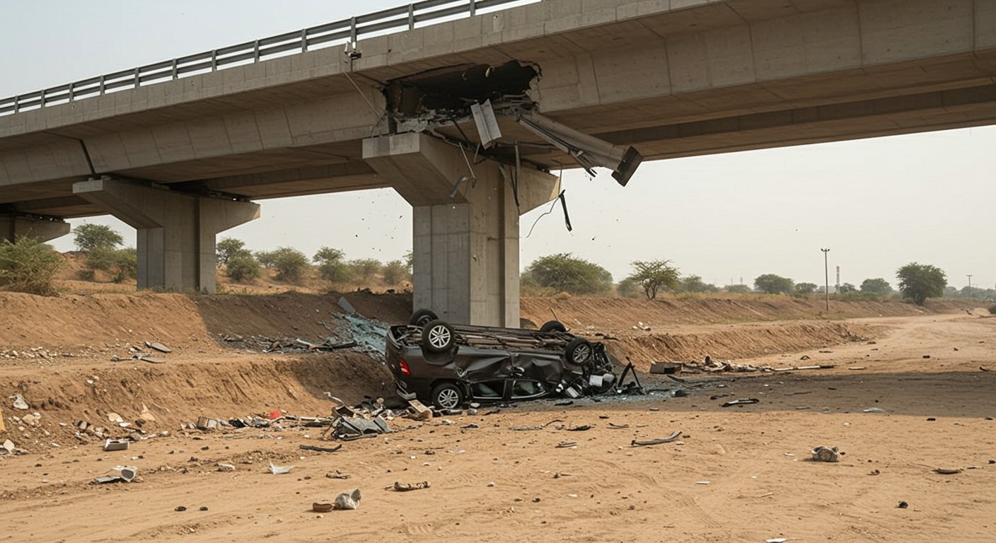 Horrific accident on Kannauj Expressway: Car plunged, GST Assistant Commissioner dead, wife and driver critical.