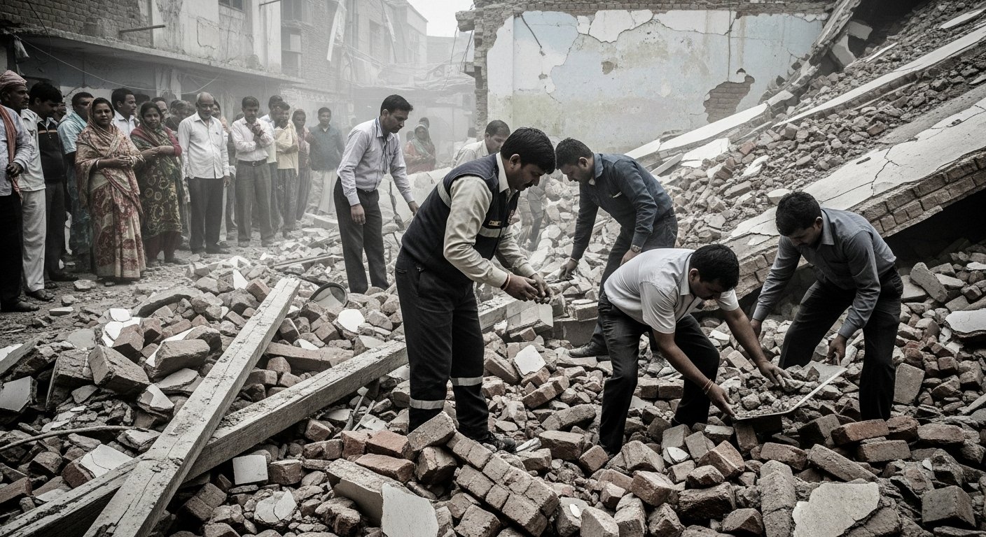 Kannauj: Wall Collapse Kills Two Siblings, Young Woman Seriously Injured - Questions Over Labourers' Safety