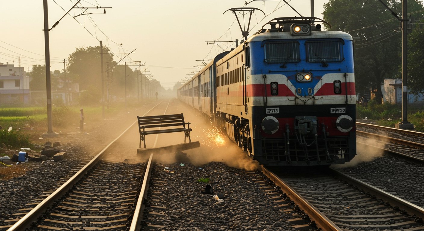 Kanpur: Bench on railway track, driver's quick thinking averts major train accident!