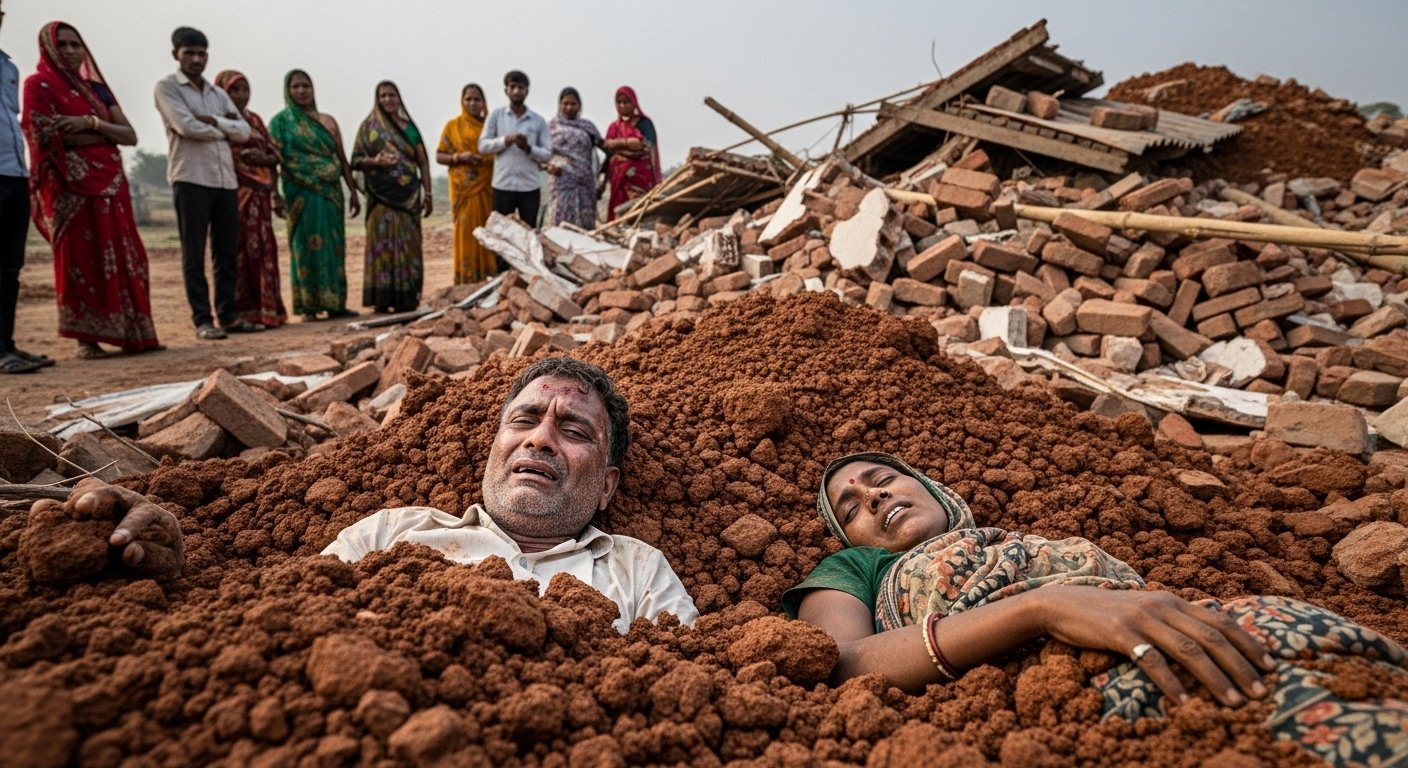 Kanpur: Soil Mound Collapses; Couple Buried in Debris, Woman Tragically Dies, Husband Seriously Injured