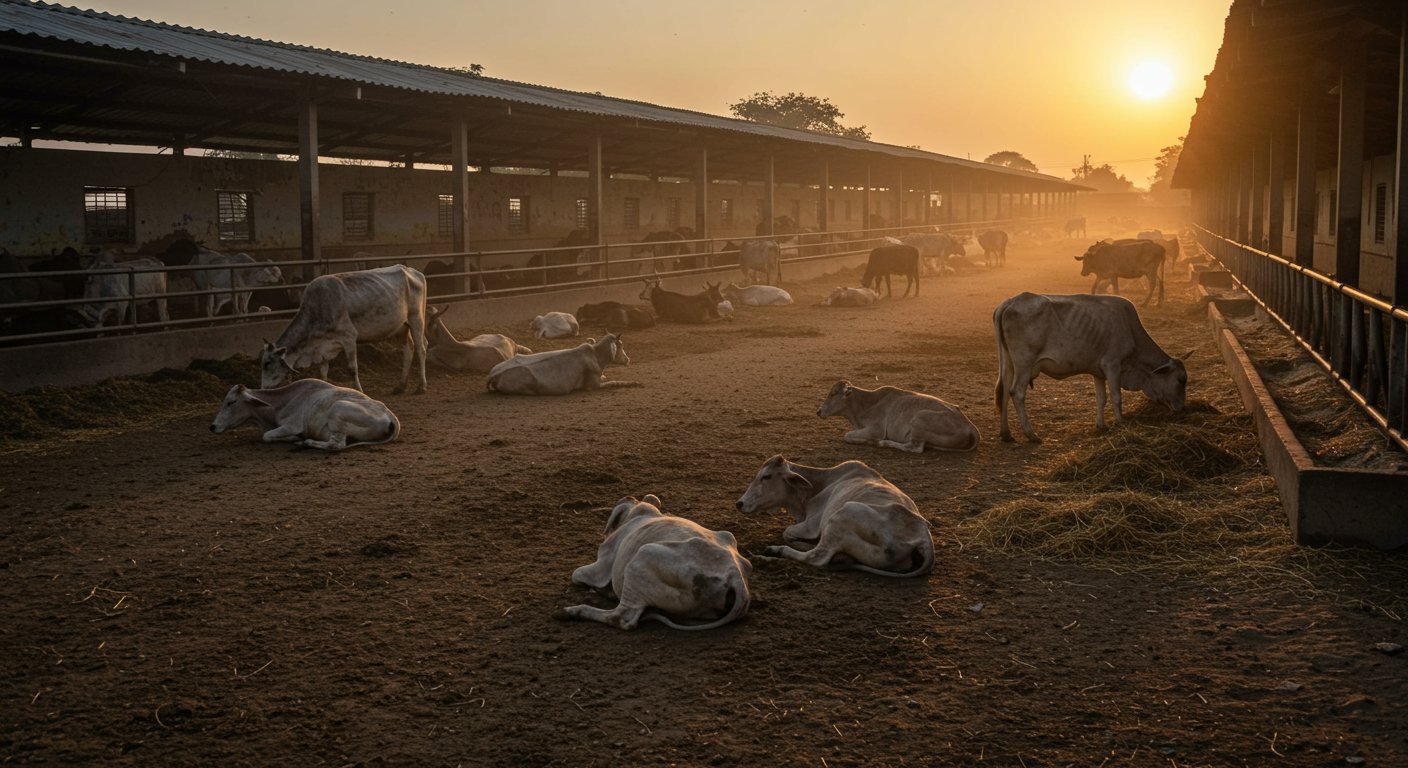 Kanpur: Five cows tragically die from starvation and lack of treatment at Bilhaur's largest cow shelter.