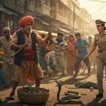 Drunken Snake Charmer's Rampage in Kanpur: Throws Snake at Female Constable, Market Plunges into Chaos