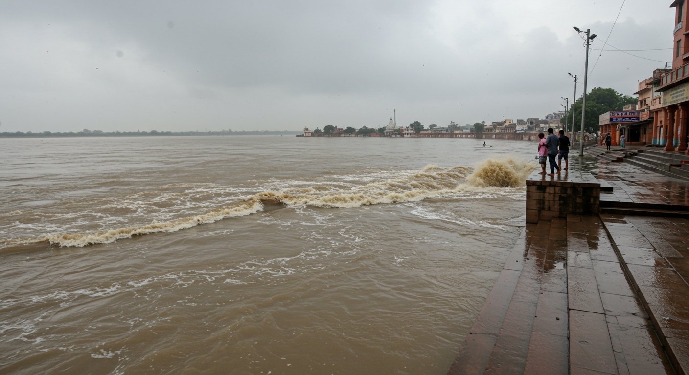 Ganga Water Level Nears Warning Mark in Kanpur; Administration on Alert Amid Rising Threat!