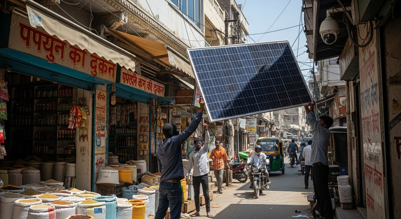 Solar Panel Theft in Broad Daylight in Kanpur: Thieves Flee With Lakhs Worth of Goods From Grocery Store, Incident Caught on CCTV