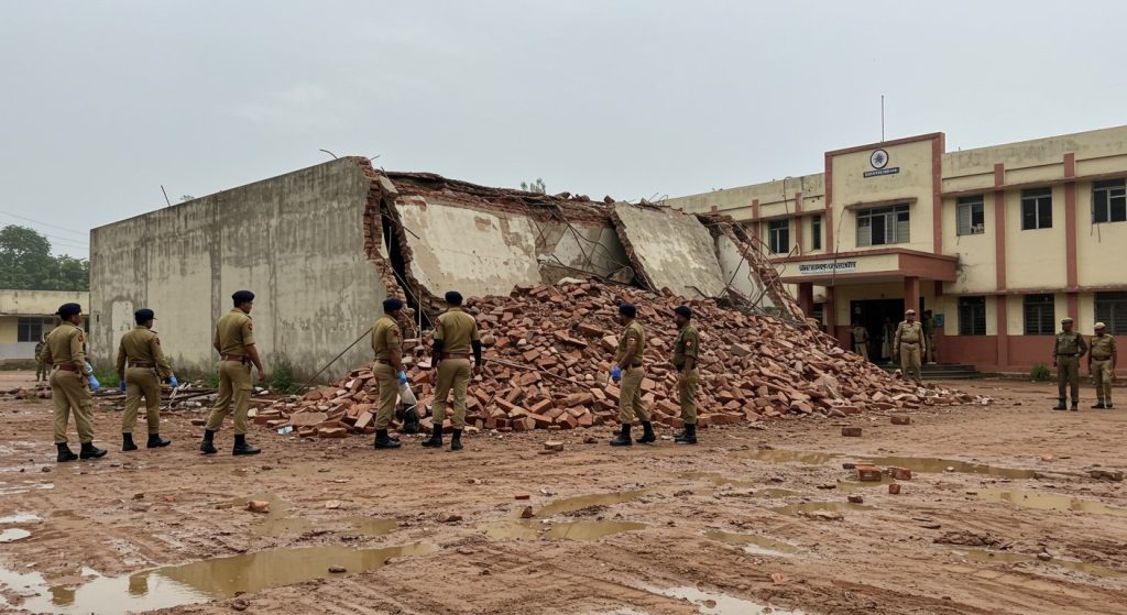 Rain Fury in Kanpur: Home Guard Training Center Wall Collapses, Four Personnel Injured, Panic Ensues
