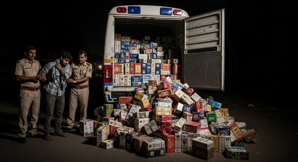 Liquor Worth Lakhs Being Transported for Bihar Elections Seized in Kanpur; Two Youths Arrested