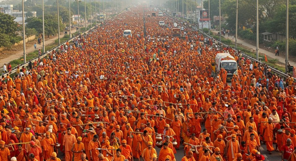 Kanwar Yatra: Delhi-Lucknow Highway Now Closed To Cars Along With Heavy Vehicles; Both Lanes Reserved For Kanwariyas