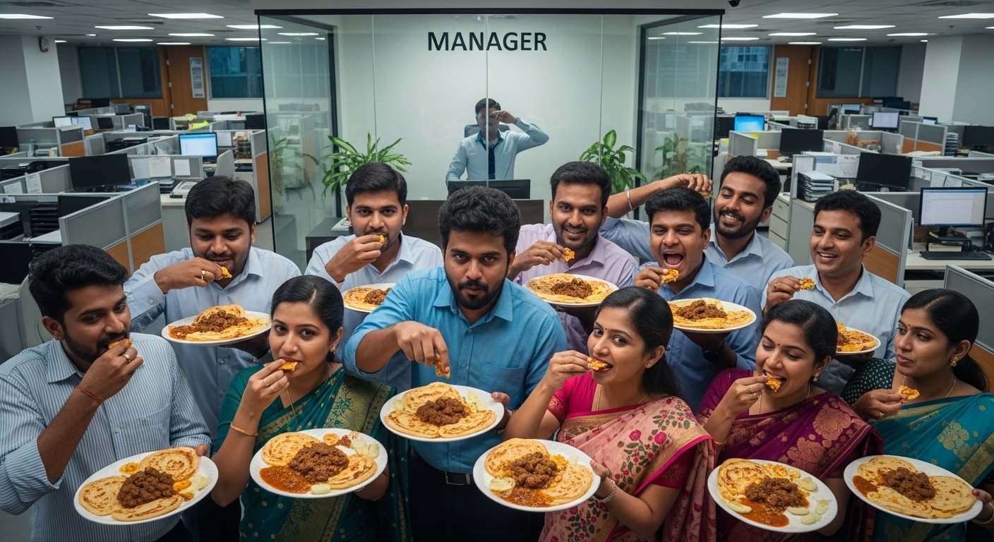 Controversy over beef ban in Kerala Bank: Staff organize 'Meat-Paratha Festival' outside manager's cabin.