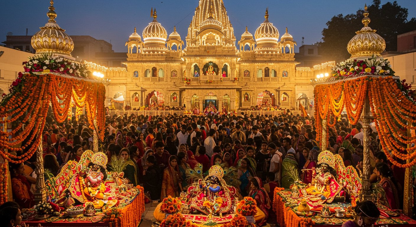 Spectacular Janmashtami Celebrations: Divine Splendor in Mathura, CM Yogi to Arrive Soon