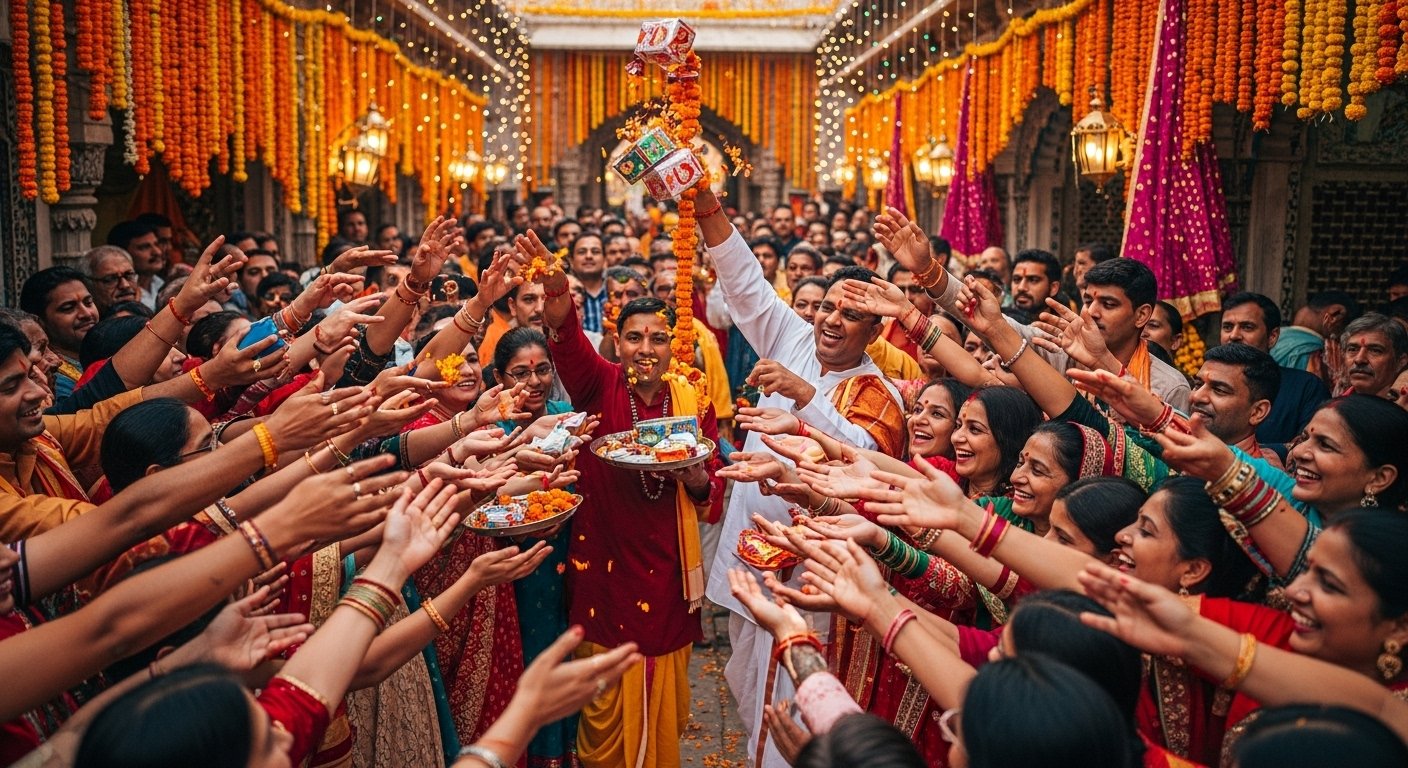 Janmashtami 2025: Braj Witnesses a Deluge of Devotion; Mathura's Streets Resound with Nandotsav Fervor, Devotees Showered with Gifts
