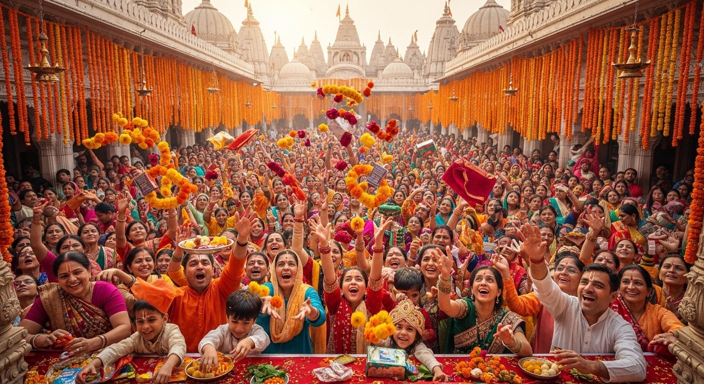 Krishna Janmashtami 2025: Grand Celebration of Nandotsav in Mathura, Braj Overflows with Devotion, Special Gifts Being Showered on Devotees