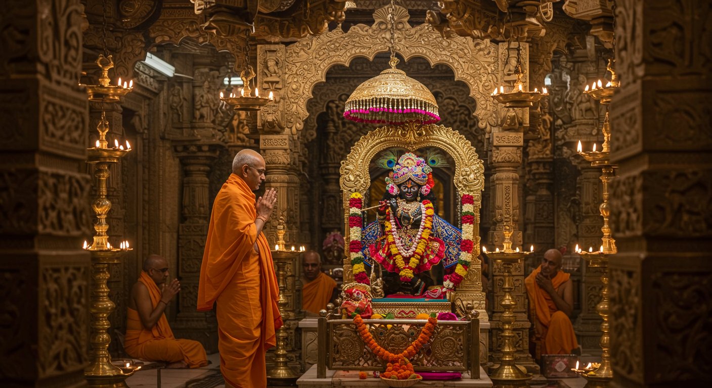 Krishna Janmashtami 2025: CM Yogi Arrives in Mathura For 38th Time, Offers Prayers To Kanha In Sanctum Sanctorum; Entire City Immersed In Devotion.