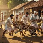 Leopard's Terror in Lakhimpur Kheri: Villagers Bravely Apprehend Predator That Came to Hunt Dogs and Goats; Video Viral