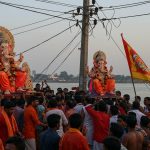 Horrific Accident During Idol Immersion: Flag Touches High-Tension Wire, Electrocuted; Over 12 People Burnt