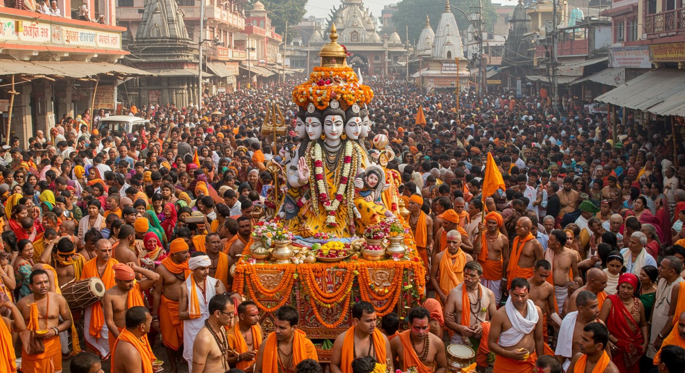 Last Monday of Sawan: Grand Procession of Pashupatinath in Mandsaur, Record Crowd of 5 Lakh Devotees Estimated in Mahakaleshwar-Kashi Vishwanath