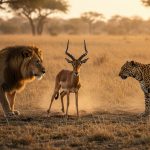 This viral video will make your hair stand on end! When an impala got caught between a lion and a fierce leopard.