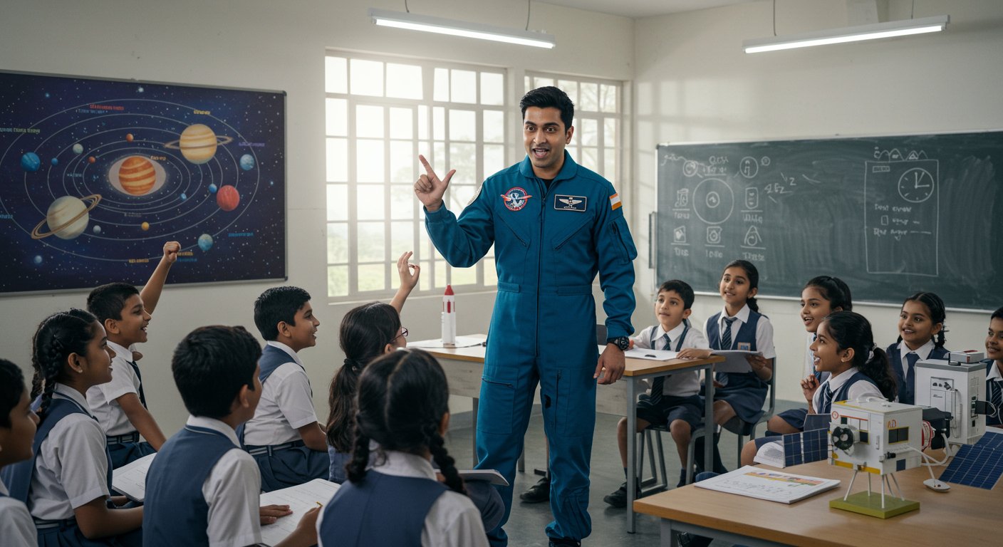 Astronaut Shubhanshu Shukla's Special Message to Children in Lucknow: 'Sleep Early, Wake Up Early, and Study According to a Timetable'