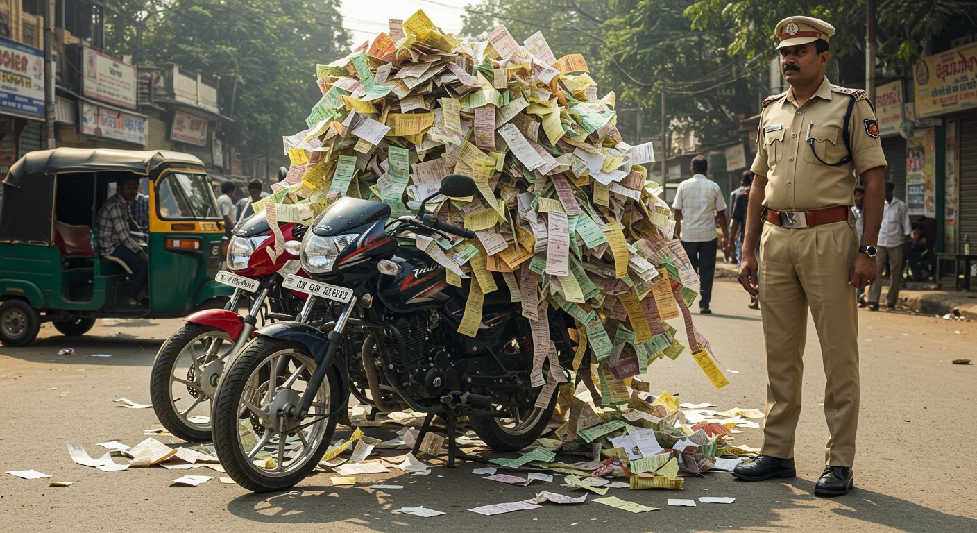 Lucknow: Limits Crossed! 127 Fines on One Bike, 117 on Another; Licenses to Be Revoked Now!