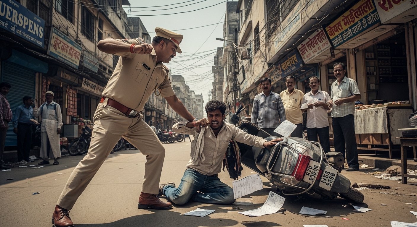 Lucknow Cop's Hooliganism: Youth Brutally Beaten on Pretext of Vehicle Check