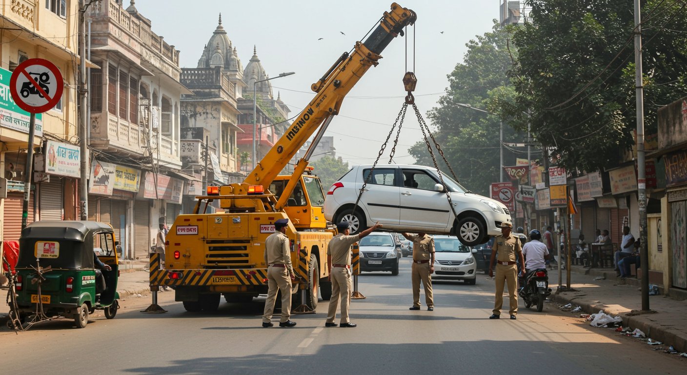 In Lucknow, No-Parking Now Means Crane! Vehicles Parked in These 8 Zones Will Be Immediately Seized, 16 Cranes Ready