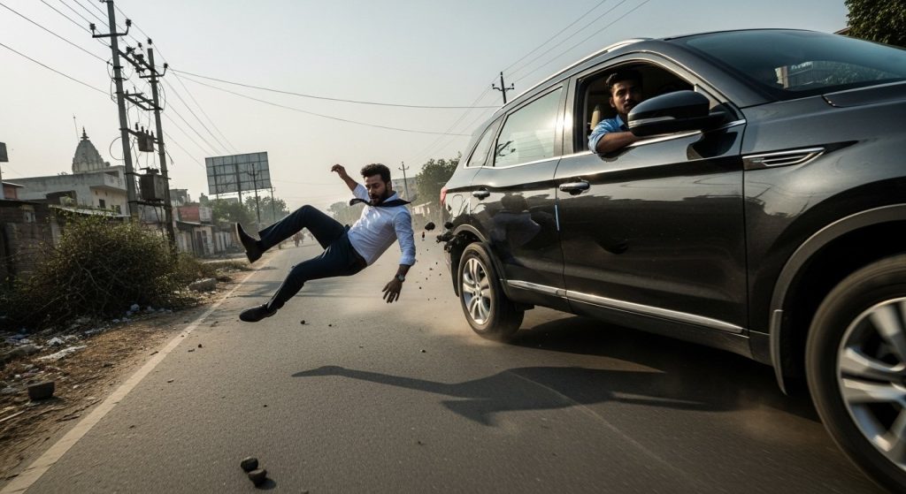 Horrifying Crime in Lucknow: Criminals Flee with SUV on Test Drive Pretext, Throw Employee Out of Moving Vehicle.