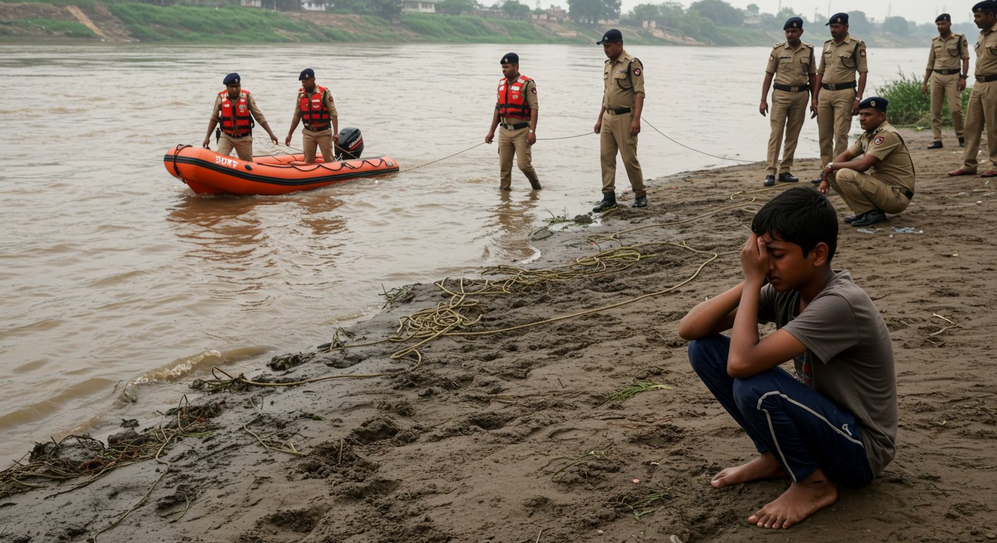 Tragic Accident in Lucknow's Kukrail River: Teenager Swept Away by Strong Current While Bathing, SDRF Joins Search