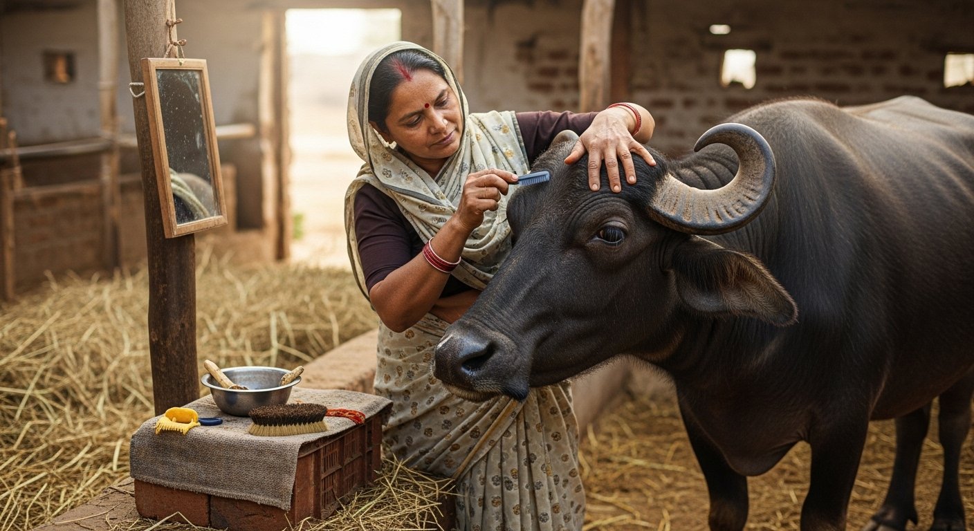 Cowshed Turns Into Beauty Parlor: Woman Does Buffalo's Eyebrows, Video Goes Viral!