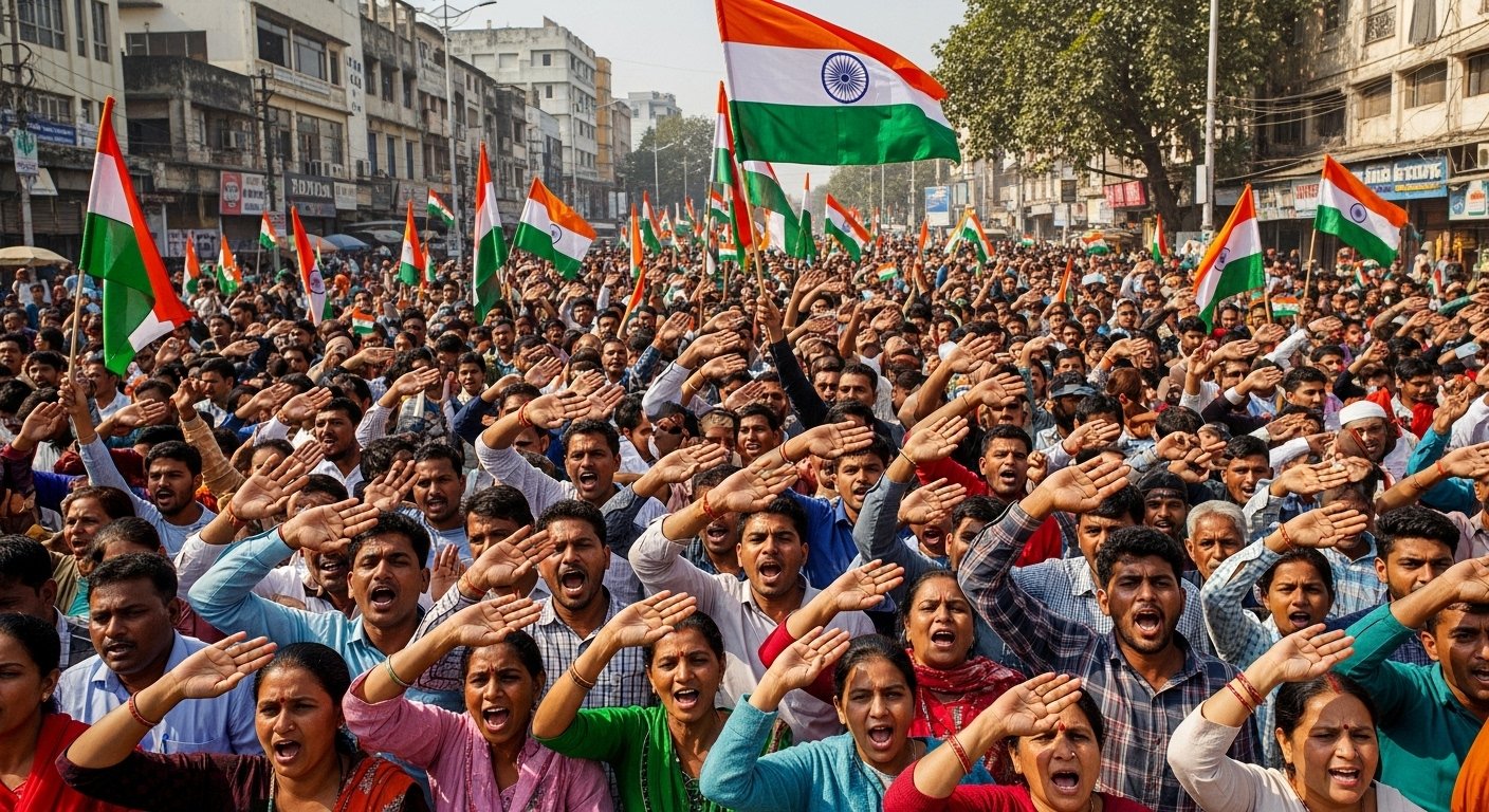 "Mother, I Salute You": A flood of patriotism surged in Bareilly, with 'Bharat Mata' slogans echoing.