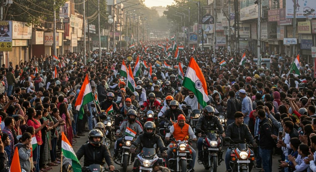 Patriotic Wave Sweeps Meerut: 'Maa Tujhe Pranam' Tricolor Bike Rally Ignites New Enthusiasm and Passion