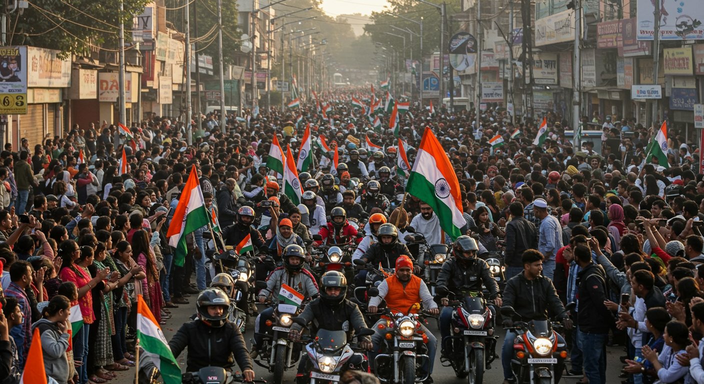 Patriotic Wave Sweeps Meerut: 'Maa Tujhe Pranam' Tricolor Bike Rally Ignites New Enthusiasm and Passion