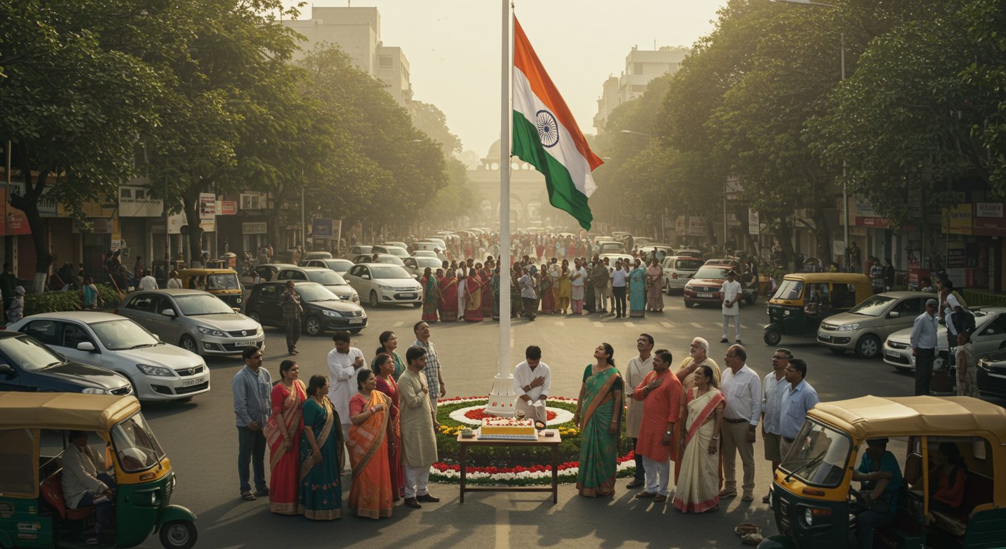 'Ma Tujhe Pranam' in Aligarh: 35 Intersections Halted at 10 AM, National Anthem Resounded, Cake Distributed; An Amazing Display of Patriotism