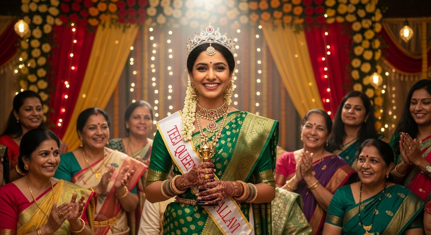Pallavi Crowned 'Teej Queen': Wins Title with Blend of Fashion and Intelligence, Bringing a Wave of Joy to Women.