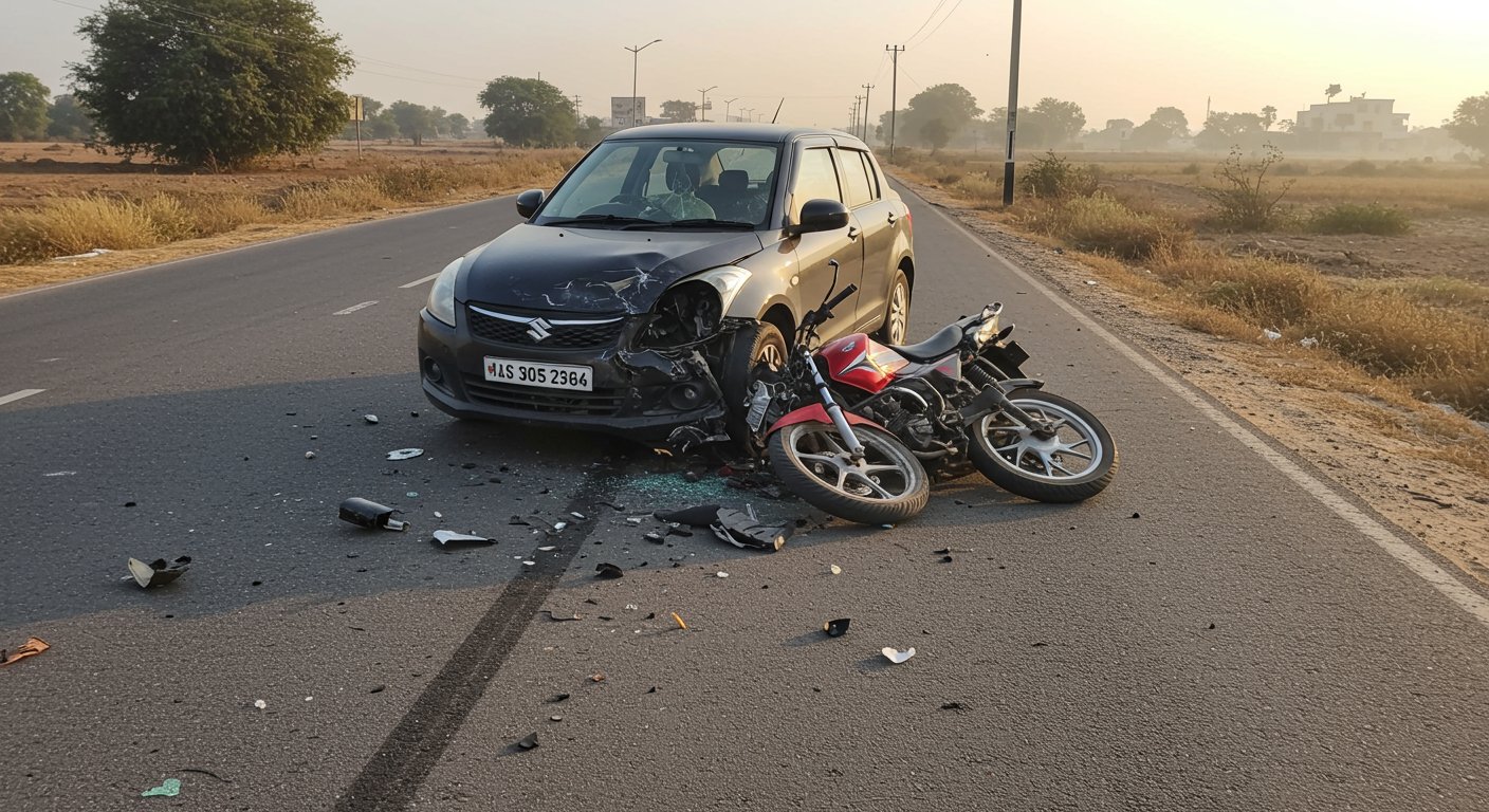Mahoba's Horrific Road Accident: Bike Dragged 50 Meters by Car, Elderly Man Dies a Tragic Death