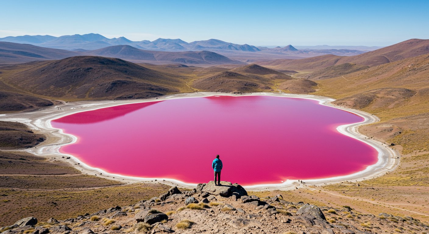 Man Spots 'Pink Lake' While Strolling in Hilly Area, Video Creates Internet Sensation!