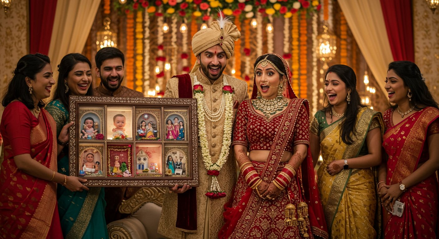 Friends gave such a unique gift at the wedding; everyone was stunned after seeing the bride and groom's entire future!