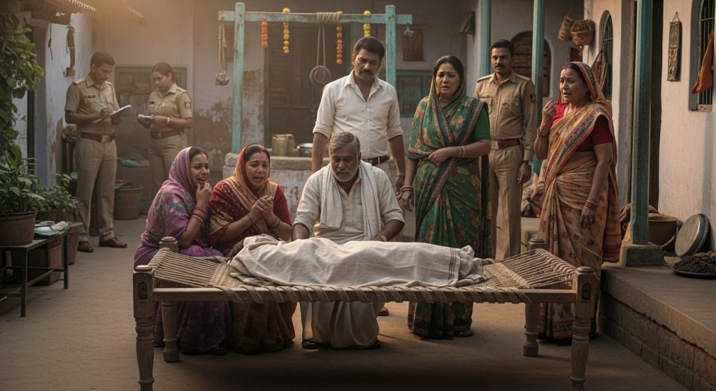 Body found on cot in Mathura: Family alleges murder, police investigating.