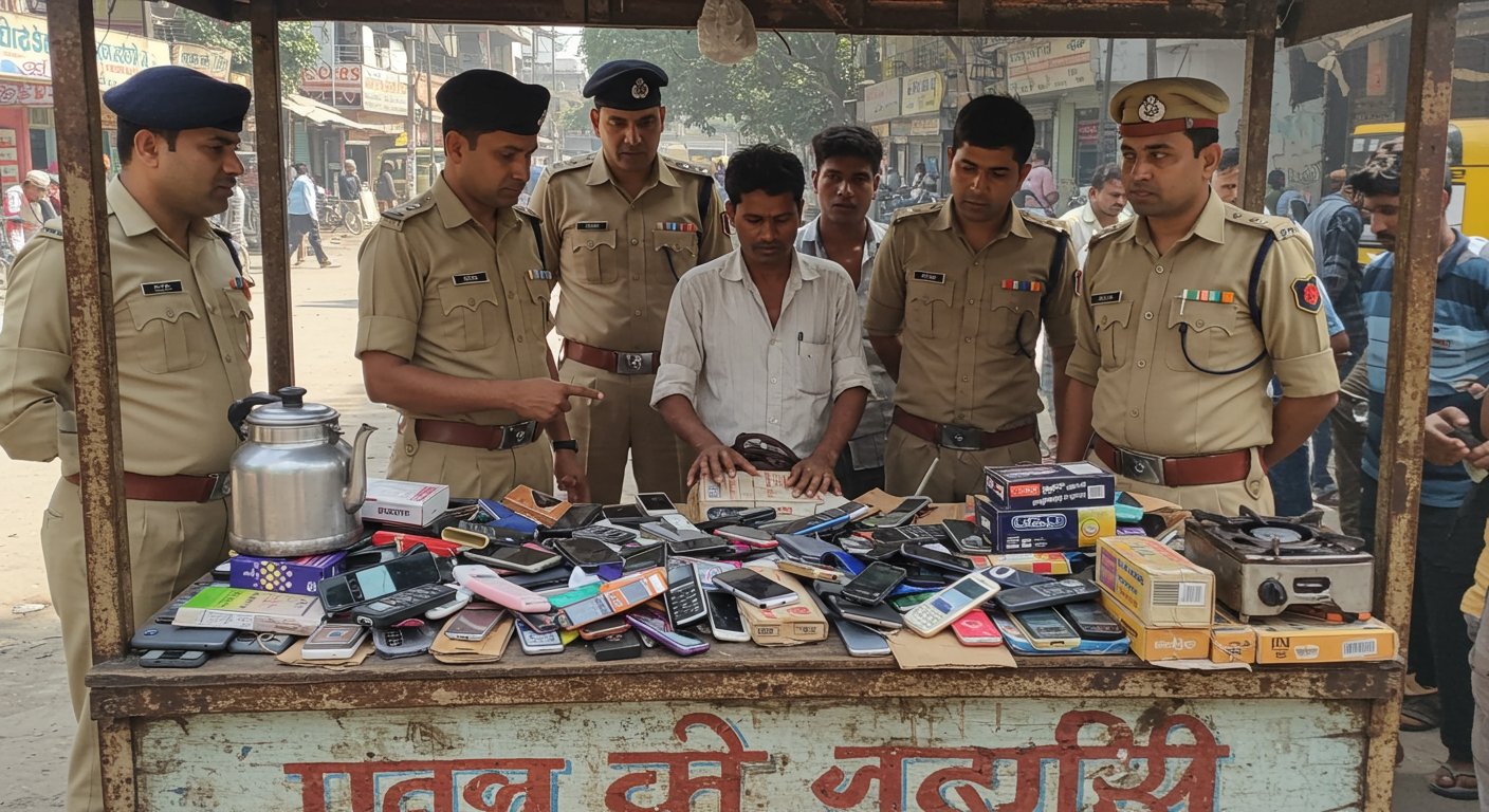 Shocking Revelation in UP: Tea Shop Turns Into Stolen Mobile Selling Hub; 5 Arrested, 221 Phones Seized