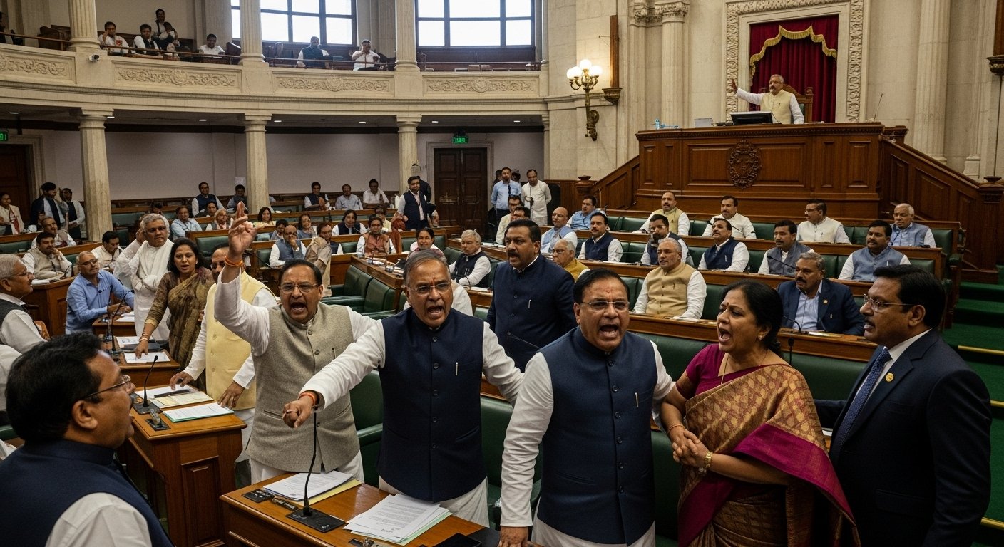 UP Monsoon Session Heats Up: House Proceedings Stalled Twice by Opposition Uproar