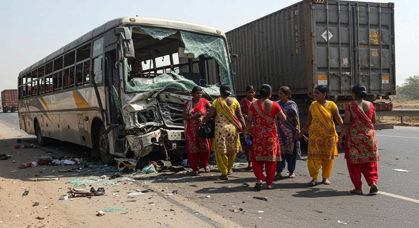 Moradabad: Bus Carrying Sisters for Rakshabandhan Rams Into Container on Delhi-Lucknow Highway; 12 Injured in Horrific Accident