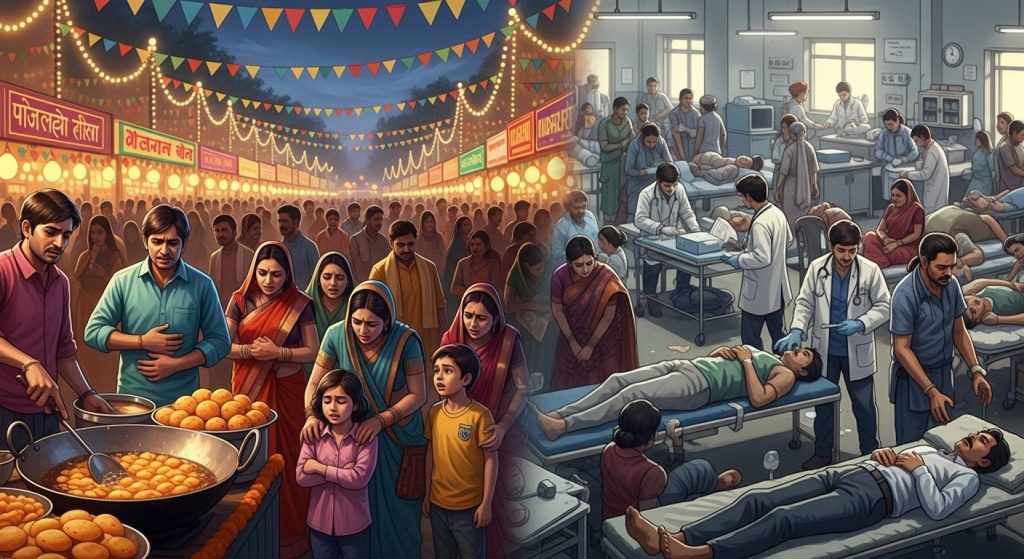 Moradabad: Pakoras turn disastrous at Phool Dol Fair, over 100 fall ill, hospital in chaos.