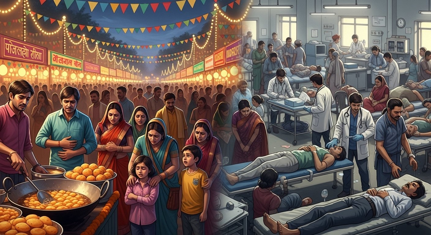 Moradabad: Pakoras turn disastrous at Phool Dol Fair, over 100 fall ill, hospital in chaos.