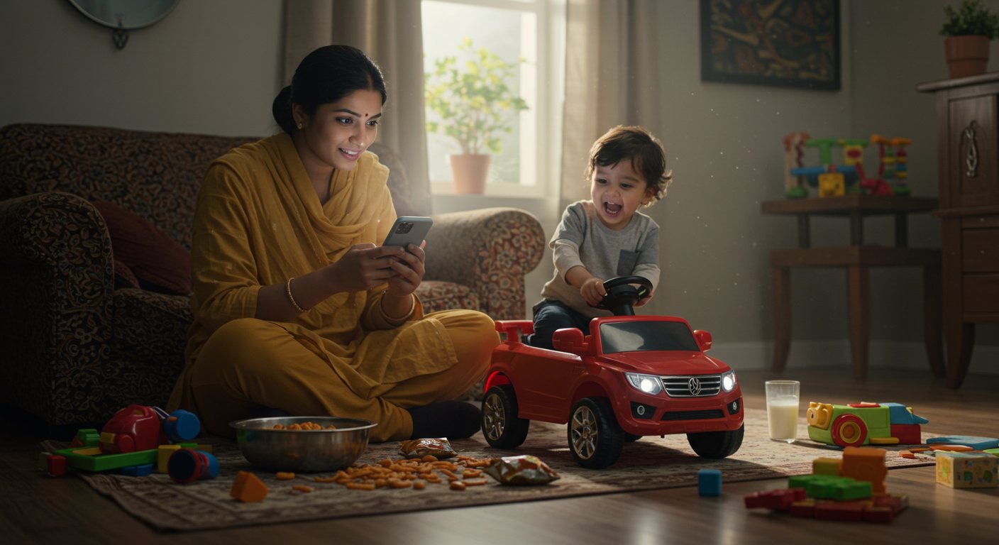 Mother engrossed in phone, child wreaked havoc with a toy car; video will blow your mind.