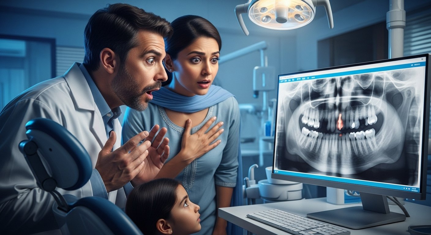 A shocking truth revealed in daughter's dental X-ray, leaving doctors stunned!