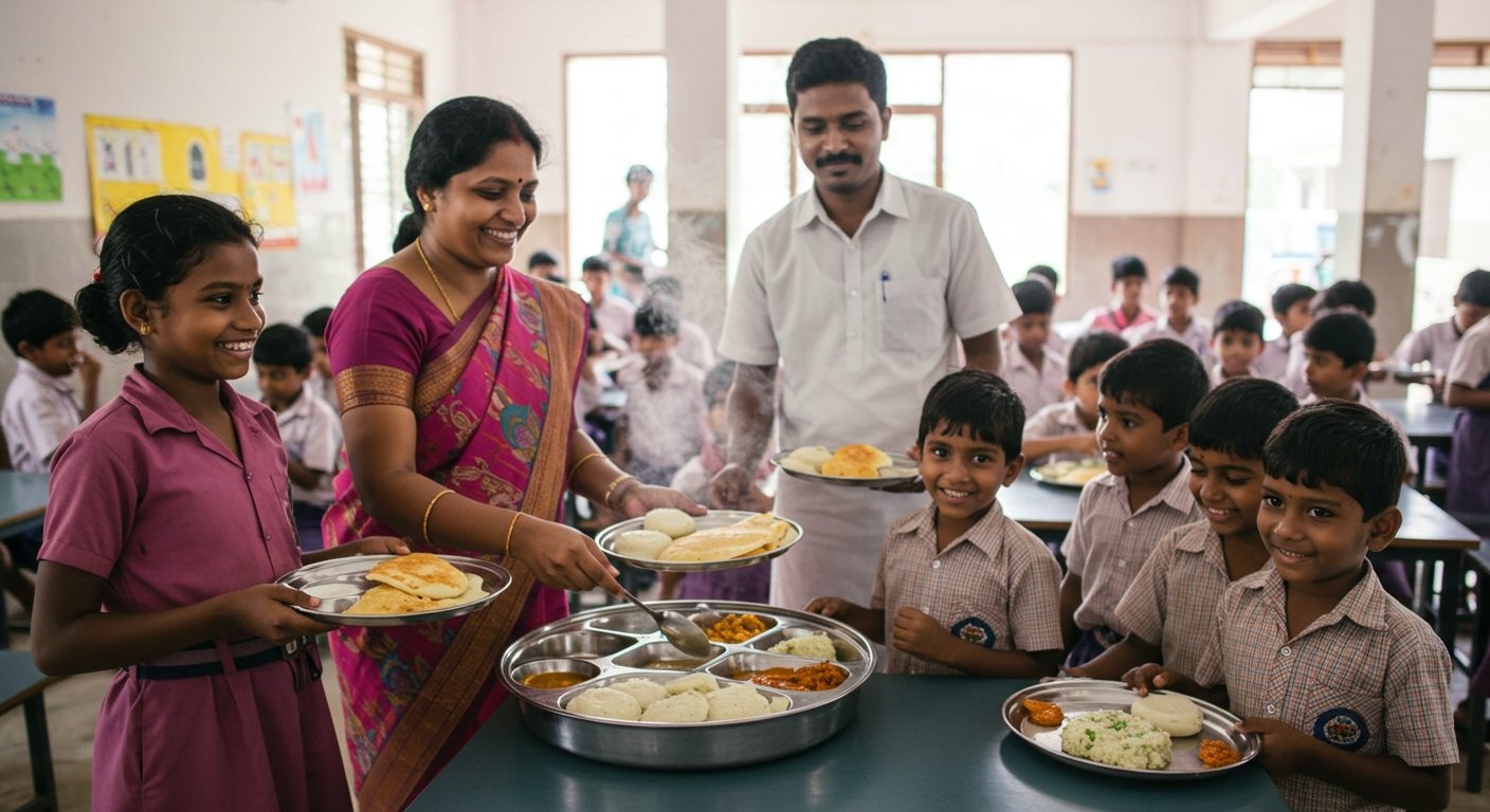 Expansion of 'Chief Minister Breakfast Scheme' in urban areas of Tamil Nadu; 2 million children to benefit.