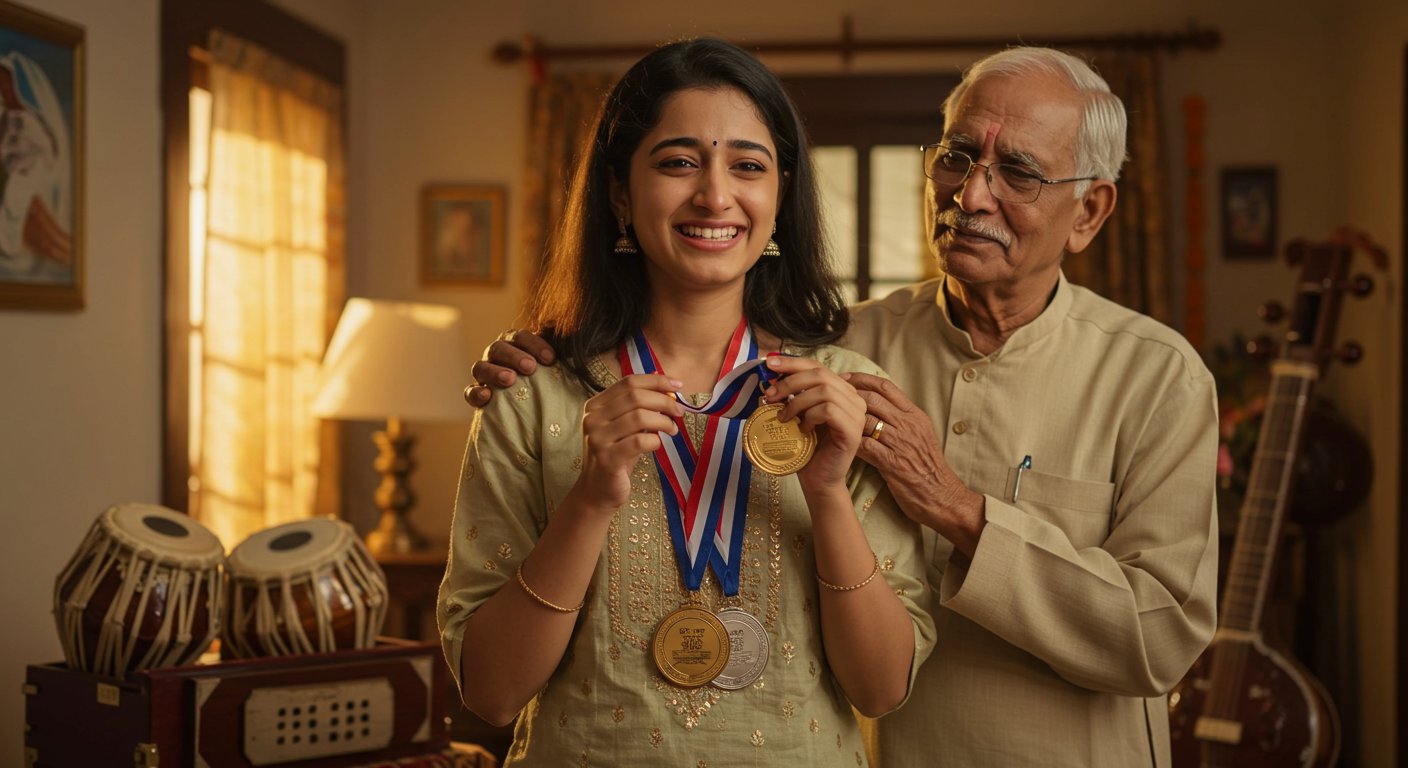 Uttar Pradesh's Asha Brings Glory: Fulfills Grandfather's Dream, Wins Three Medals in Music