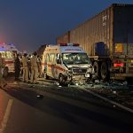 Tragic Bhadohi Road Accident: Ambulance Going to Bihar Collides with Parked Container, Two Women Dead, Six Injured
