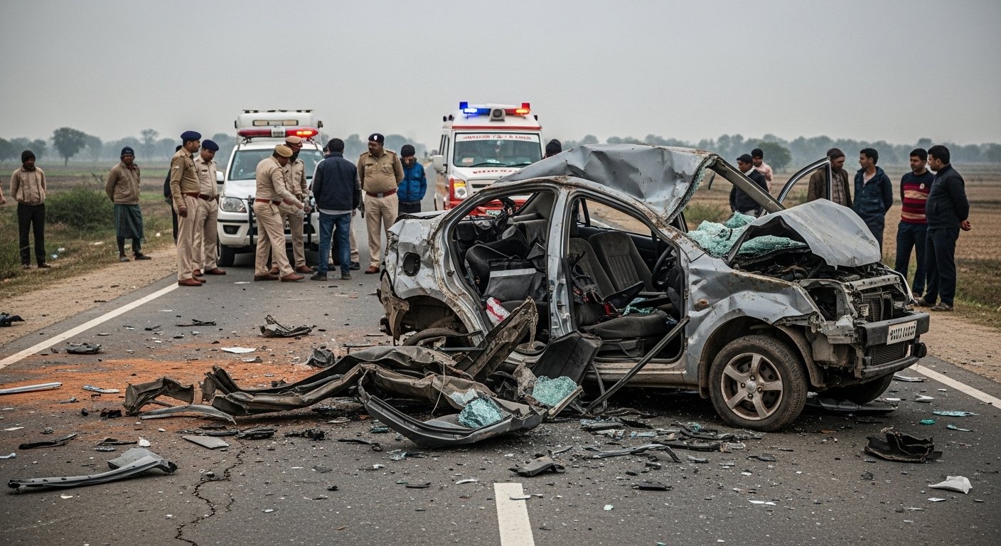 Devastating Accident in Eta: Car Smashed to Smithereens, Two Tragically Killed; A Soul-Shaking Scene