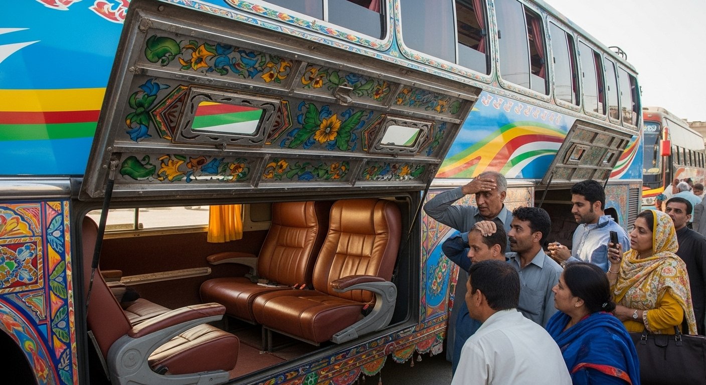 Pakistan's new bus's unique feat: 'Business Class' built in the lower section, leaving people stunned!