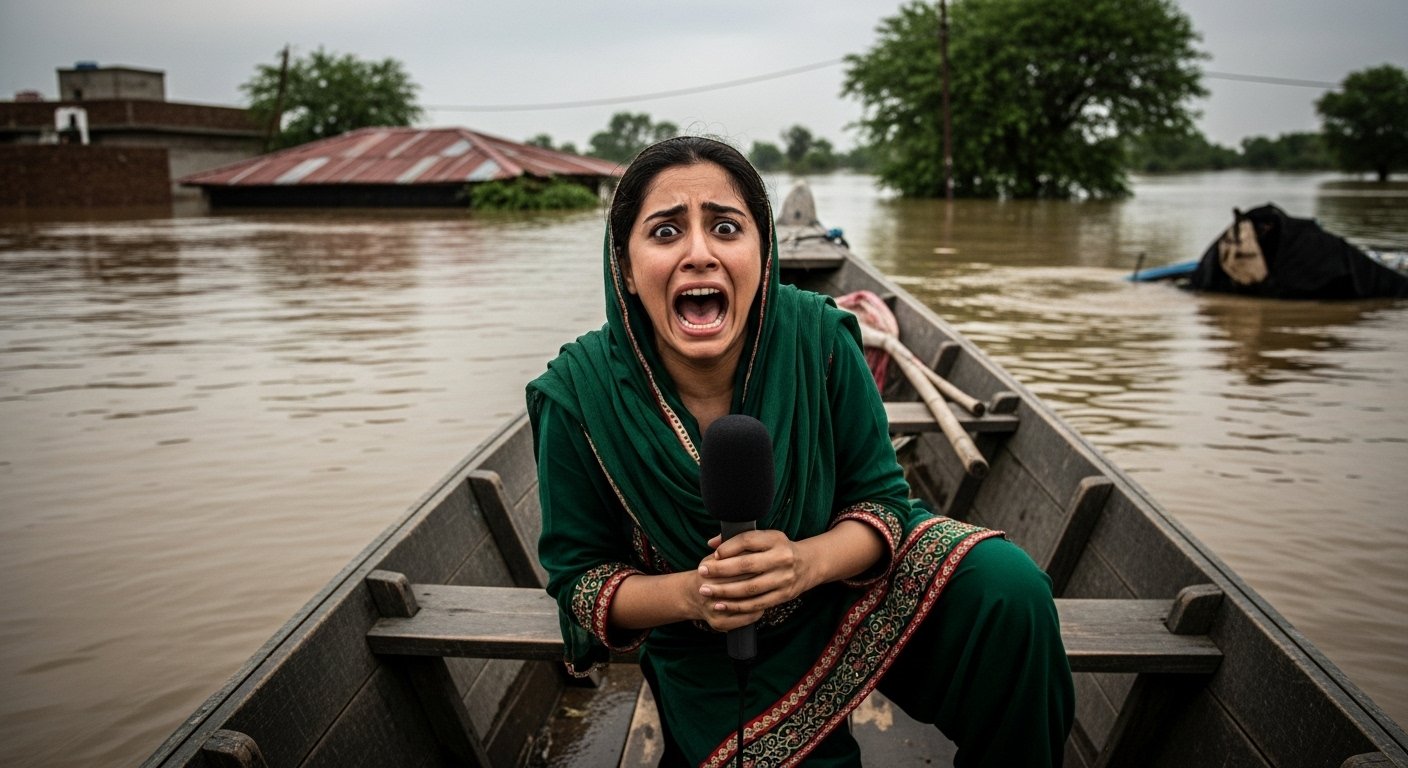 Pakistani Reporter's Boat Shakes Amid Floods, Screams In Fear As Video Goes Viral