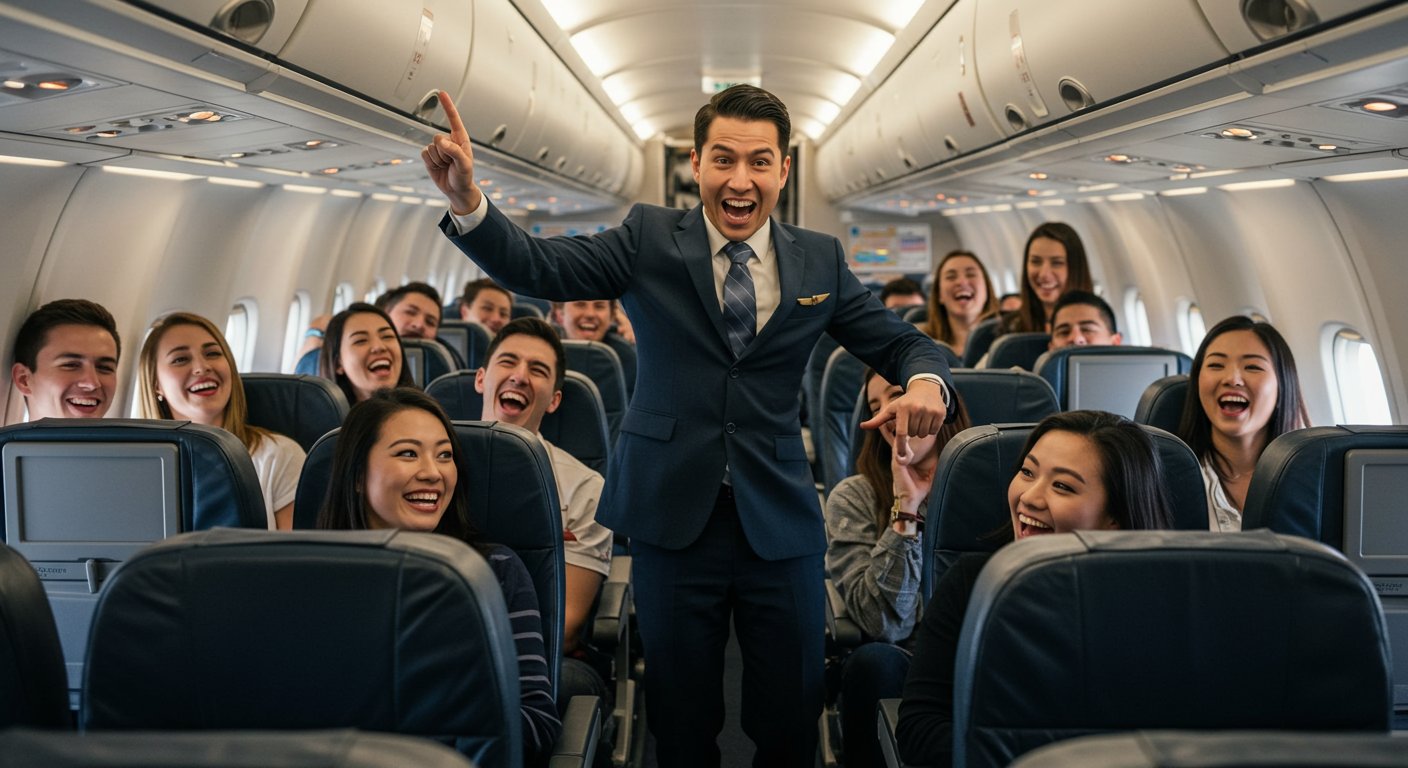 Flight Attendant's Hilarious Style On Plane: Safety Instructions Made Passengers Laugh, Video Viral!
